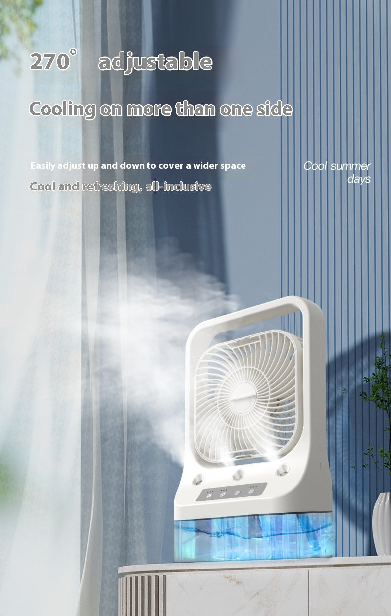 USB Rechargeable Adjustable Air Cooling Fan with Water Tank